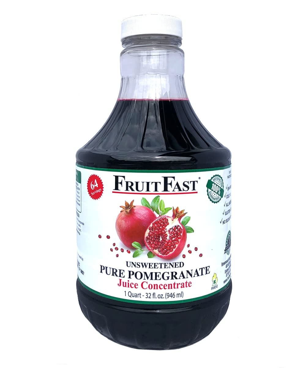 Pomegranate Juice Concentrate by FruitFast - (32 FL OZ) Unsweetened, 65 Brix Pure Concentrated Juice - 100% Pomegranate Extract - No Additives or Fillers!
