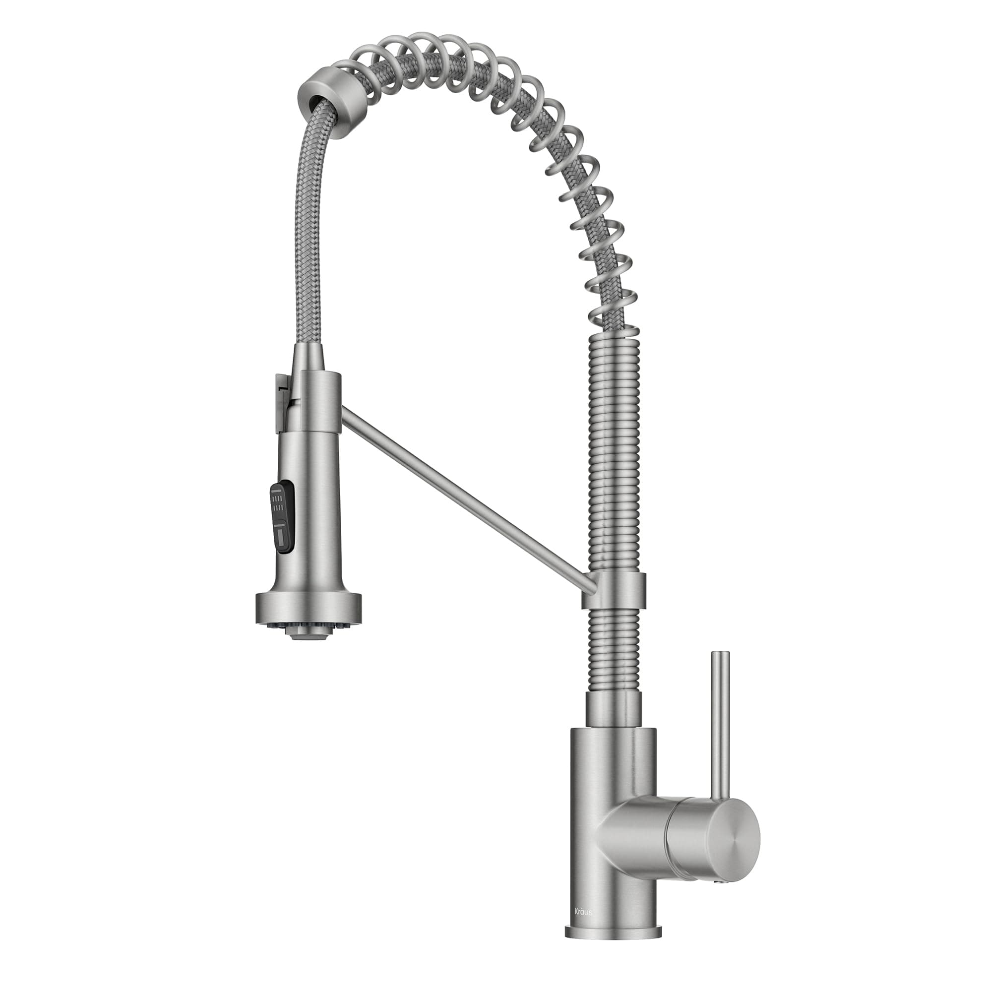 KRAUS Bolden Commercial Style 2-Function Single Handle Pull Down Kitchen Faucet in Stainless Steel, KPF-1610SS