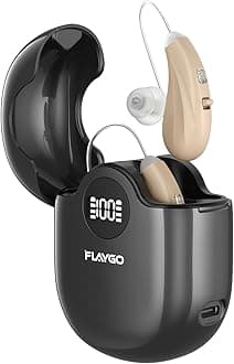 - Hearing Aids for Seniors, OTC Hearing Aids for People with Hearing Loss, Sound Quality Restoration, Intelligent Noise Reduction, Standby 80h, One-Button Operation, Comfortable Wearing,Beige