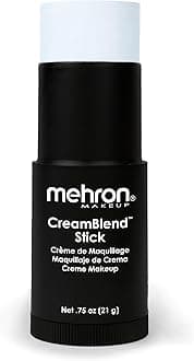 Mehron Makeup Creamblend Stick Face Paint, Body Paint, & Foundation Cream Makeup Perfect For Halloween .75 Oz 21 G Moonlight White