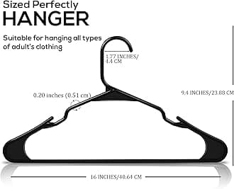 Utopia Home Clothes Hangers 20 Pack - Plastic Hangers Space Saving - Durable Coat Hanger with Shoulder Grooves (Black)