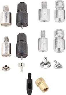 Rivet Press Machine and Essential Rivet Dies - Rivet Setting Kit for 7 mm and 9 mm Single and Double Cap Rivets for Garment and Bag Making (Mix Color Just Die Set)