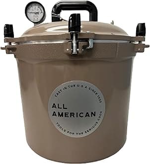 All American 1930-21.5qt Pressure Cooker/Canner (The 921), Barley - Exclusive Metal-to-Metal Sealing System - Suitable for Gas, Electric, or Flat Top Stoves - Made in the USA