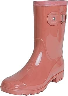 Women's Mid Calf Rain Boots Waterproof Fashion Garden Shoes Anti-slipping Rainboots For Women Comfortable Insole Light Rain Shoes