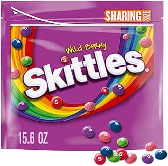 SKITTLES Wild Berry Chewy Candy Share Size Movie Night Party Favor Candy Snack, 15.6 Oz Resealable Bag