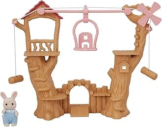 Calico Critters Baby Ropeway Park, Collectible Dollhouse Toy with Sweetpea Rabbit Figure Included, Includes park with slide, windmill and gondola