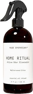Home Ritual Active Odor Eliminator Spray - Furniture Deodorizer Spray & Bathroom Odor Eliminator for Home - Essential Oil Air Freshener - 8oz, Mediterranean Citrus
