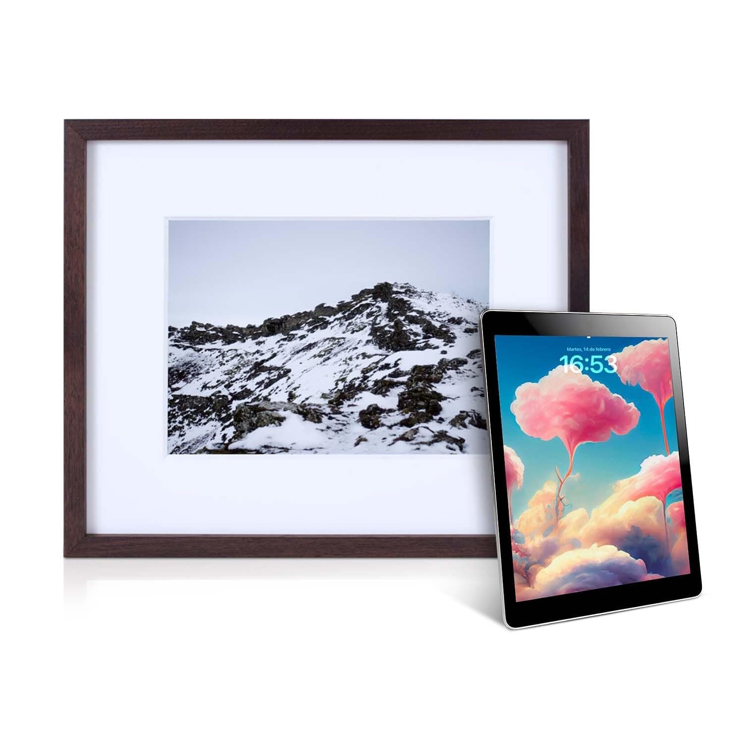 iFrame iPad Frame | Turn Your iPad Into A Beautiful Interactive Digital Picture Frame | Perfect at Home Or Work | Includes Table Stand and Wall Mount for All 9.7” iPads-Black