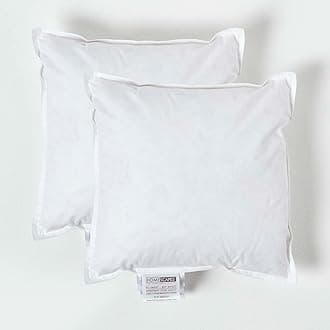 HOMESCAPES 2 Pack Luxury Duck Feather Cushion Inserts 35cm x 35cm (14 x 14”) Perfect Bounce Back and Down-Proof Cover Generously Filled Inner Pads Filler, Hypoallergenic RDS Certified Machine Washable