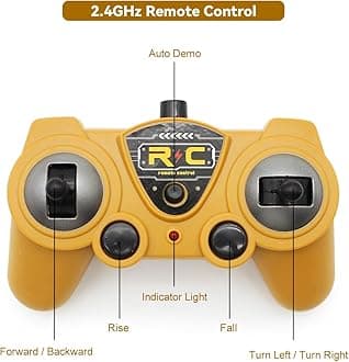 Remote Control Crane Truck Toy,7 Channel 1:24 RC Crane Truck Construction Vehicles Toys,Crane with One-Touch Lift LED and Sounds Two Rechargeable Batteries, Crane Trucks Toy for Boys Gift