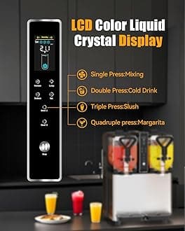 Slushie Machine, No Ice Needed, 0.8 Gallons x 2 Tank Margarita Machine with Food-Grade PC Tank for Margaritas Slushies Frozen Drinks, 500W Slushy Machine for Home Party Birthday Gifts