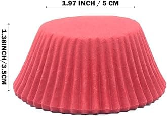 Premium Red Greaseproof Cupcake Liners Muffin Paper Baking Cups Standard Size, 100-Count