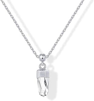 PAVOI Gemstone Gold Charm Necklace for Women - 14K Gold Plated Adjustable Chain Dainty Pendant Gemstone Necklaces with Cute Charms Set - Hypoallergenic Trendy Healing Crystal Pendants