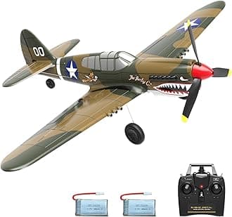 VOLANTEXRC RC Plane 4 Channel P40 Warhawk Remote Control Airplane Fighter RTF with 6-Axis Gyro, 3 Modes Easy to Fly, 2.4GHz Radio Controlled Aircraft for Beginners, Boys & Adults