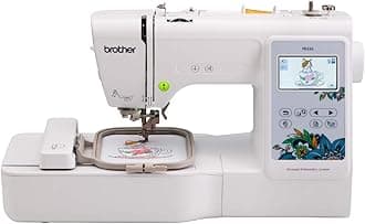 PE535 Embroidery Machine, 80 Built-in Designs, 4" x 4" Hoop Area, Large 3.2" LCD Touchscreen, USB Port, 9 Font Styles