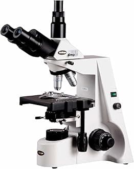 AmScope T690C Trinocular Compound Microscope, 40X-2500X Magnification, WH10x and WH25x Super-Widefield Eyepieces, Infinity Objectives, Brightfield, Kohler Condenser, Double-Layer Mechanical Stage
