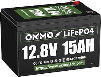 OKMOLiFePO4 Battery Lithium Battery 12.8V 15 Ampere Hour