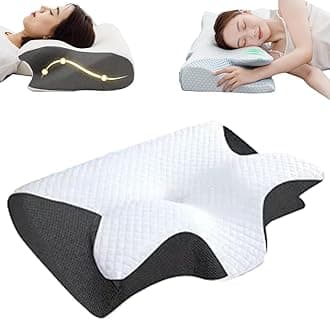 Cleshy Ergonomic Pillow,Ergonomic Pillow Side Sleeper, Proper Alignment Ergonomic Pillow,Protect Your Neck and Spine,Versatile Support Cleshy Pillow for All People (Black)