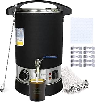 TOAUTO Ｖ3 Wax Melter for Candle Making 12Lbs Large Electric Wax Melting Pot with Quick Pour Spout，80-212°F Temp Control for Bulk Production Candle Soap Business Fast Loading Easy Clean 110V /1100W