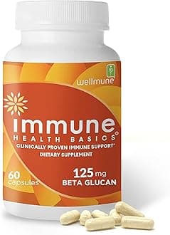 Wellmune Beta Glucan Supplement - Immunity Support Booster - 125 Milligrams - 60 Count Vegetarian Capsules