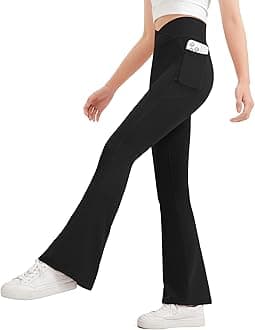 Girls Flare Leggings Kids Bell Bottom High Waisted Yoga Dance Flared Bootcut Pants