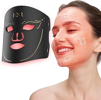 BNU Red Light Therapy for Face, 7 Modes Light Therapy Portable Led Face Mask with 105 LED Beads, 1500mAh Remote Control, Timing Function, 850NM Infrared Red Light Therapy at Home