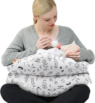 Chilling Home Nursing Pillow Adjustable,Baby Pillow for Breast Feeding Bottle Feeding, Large Size More Support for Mom and Baby, Breastfeeding Essentials for Newborn,Removable Cover