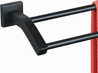 Alise Double Bath Towel Bars Towel Racks for Bathroom,Wall Mount Towel Holder Heavy Duty SUS304 Stainless Steel Towel Hanger Rail,Matte Black,28-Inch