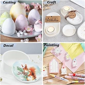 Wealike Eco Resin Casting Powder 6.6lbs/3000G,Water-Based Ceramic Resin Plaster with 6PCS Pigments,20-30 Minutes Demold.Easy Mix for Home Decor &DIY Art