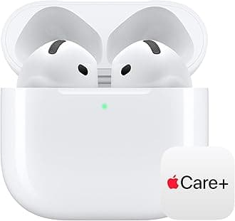 AirPods 4 Wireless Earbuds, Bluetooth Headphones, with Active Noise Cancellation, Adaptive Audio, Transparency Mode, Personalized Spatial Audio, USB-C Charging Case with AppleCare+ (2 Years)