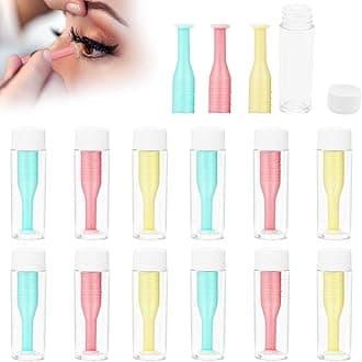 12Pcs Soft Contact Lens Remover Tool, Contact Lens Applicator Contact Remover with Plastic Bottle, Eye Contact Remover Tool Contact Plunger for Hard Contacts Soft Scleral Lenses(Pink Yellow Green)