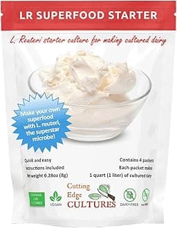 Cutting Edge Cultures LR SuperFood Starter L. Reuteri ProBiotic As Recommended by Dr William Davis Super Gut, MD d Dairy Low and Slow Yogurt Lactobacillus
