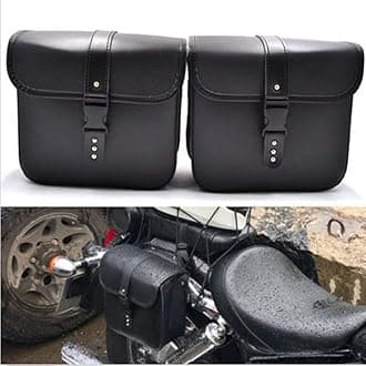 Vechkom Saddlebags For Motorcycle Universal Leather PU Waterproof Saddlebags Softailfor Scooter Honda Suzuki Yamaha HD Street Sportster