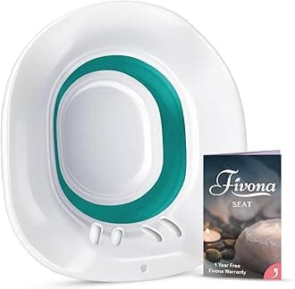 Fivona Sitz Bath for Toilet Seat Postpartum and Hemorrhoids Care - Yoni Steam Seat - Foldable Basin for Epsom Salt Soak - Portable Bidet BPA Free Temperature Resistant - Universal Fit - Green