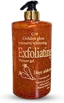 Golden Glow Intensive Whitening & Glowing Shower Gel - Brightening and Exfoliating Formula, Deep Cleansing, 1000ml, 1 Pcs