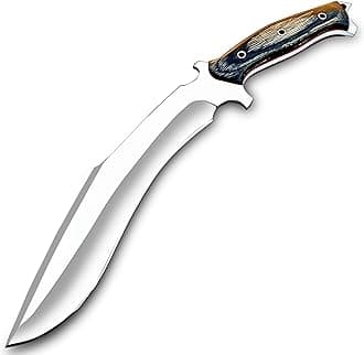 WARIVO Handmade D2 Kukri Knife - 15 Inch Fixed Blade Full Tang Machete for survival Clearing Bush, Yard Work, Gardening, Camping, Hiking, and Bushcraft Outdoor Activities