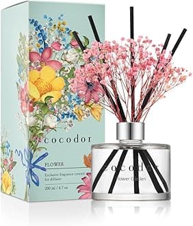 COCODOR Preserved Flower Reed Diffuser/Flower Garden/6.7oz/1Pack / Home Fragrance Scent Essential Oil Stick Diffuser for Bedroom Bathroom Home Decor