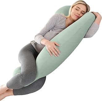 SHANNA Pregnancy Pillow – Pregnancy Pillow for Sleeping in Arch Shape Memory Foam Optimal Maternity Support – Nursing and Pregnancy Pillow with Removable Cover, Green