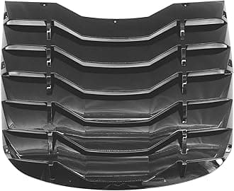 IKON MOTORSPORTS Rear Window Louver Compatible with 2024-2026 Ford Mustang 7th Gen S650 Coupe 2-Door, IKON Style ABS Plastic Gloss Black Back Windshield Sun Shade Cover Vent