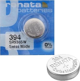 2 x Renata Wrist Watch battery - Swiss Made - Batteries Cells Silver Oxide 0% Mercury Free Button Cell 1.55v Renata Long Life Batteries (394 (SR936SW))