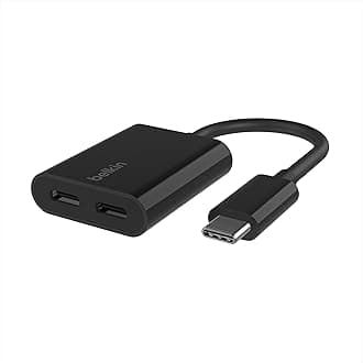 RockStar USB-C Audio + Charge Adapter, Headphone Adapter w/ USB-C 60W Power Delivery Fast Charging for iPhone, iPad Pro, Galaxy, Note, Google Pixel, LG G6, Sony Xperia, OnePlus, & More - Black