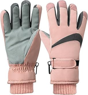 Women Ski Gloves, Windproof Thermal Touchscreen Gloves Waterproof Winter Warm Snow Glove for Skiing Cycling Outdoor Sports