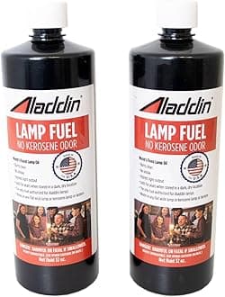 Aladdin Clear Lamp Oil Fuel - Kerosene Alternative Clean Burning Odor Free for Indoor/Outdoor Flat Wick Lanterns, Lamps and Tiki Torches, 64 Ounces