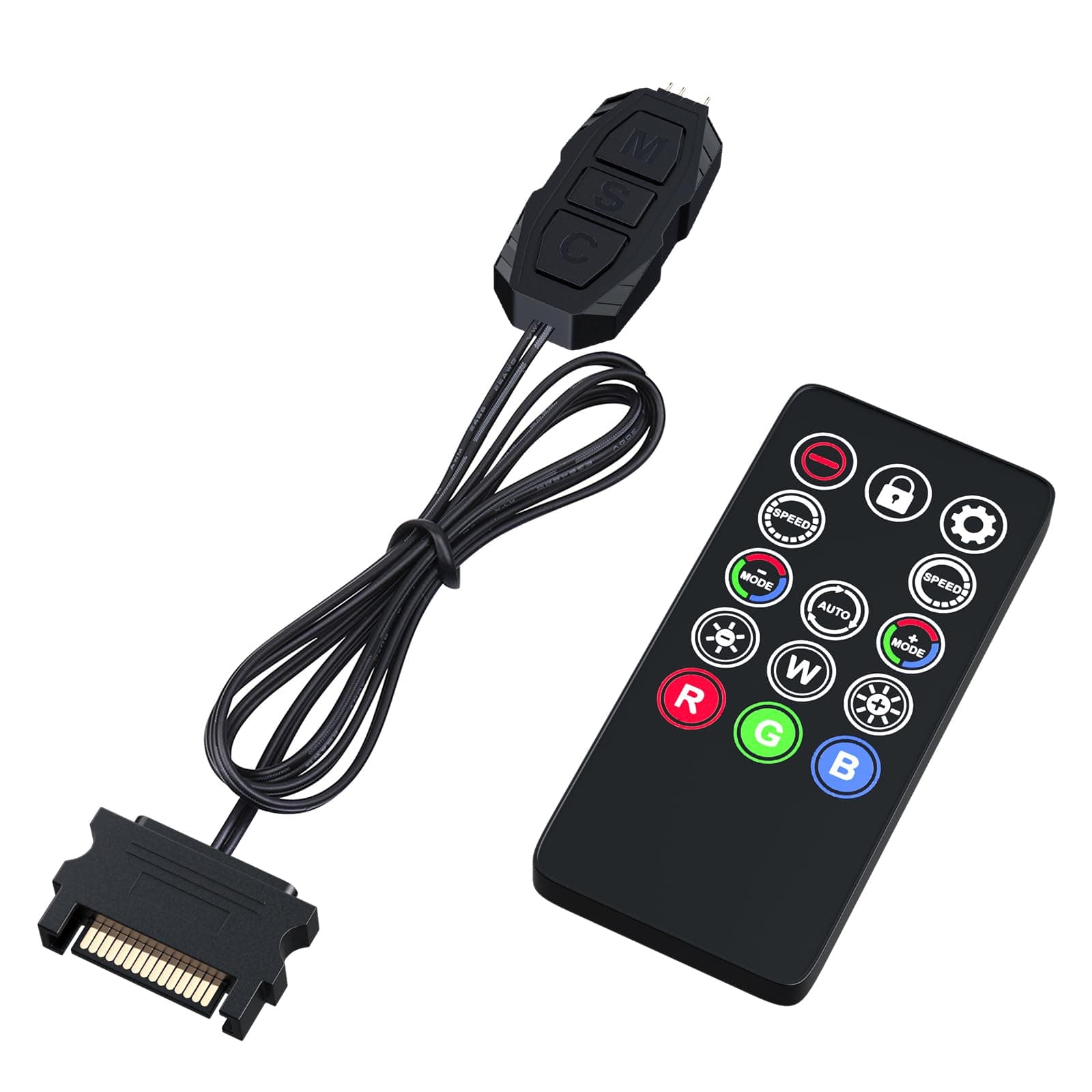 DS Mini ARGB PC Fans Controller Kit with One-to-One Matching Function for Computer Case RGB Fans, PC ARGB Heat Sink (3 Pin, 14 Key, SATA Power, 5th Gen)