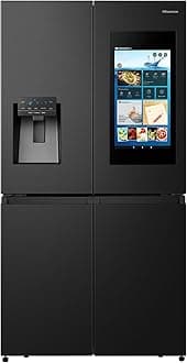 Hisense RQ759N4IBU1 Four Door French Smart Refrigerator with Touch Screen, 538L Net Capacity, Water & Ice Dispenser, Black