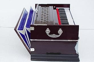 Wooden By Professional Harmonium- 3 1/4 Octave, Double Bellow, 39 Keys,7 Stopper, 2 Reeds (Bass- Male)