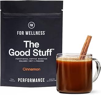 The Good Stuff | Cinnamon Coffee Booster | Healthy Coffee Creamer for Focus & Energy | Keto, Non-Dairy Creamer Powder with MCT Oil, Collagen & L-Theanine | 30 Servings