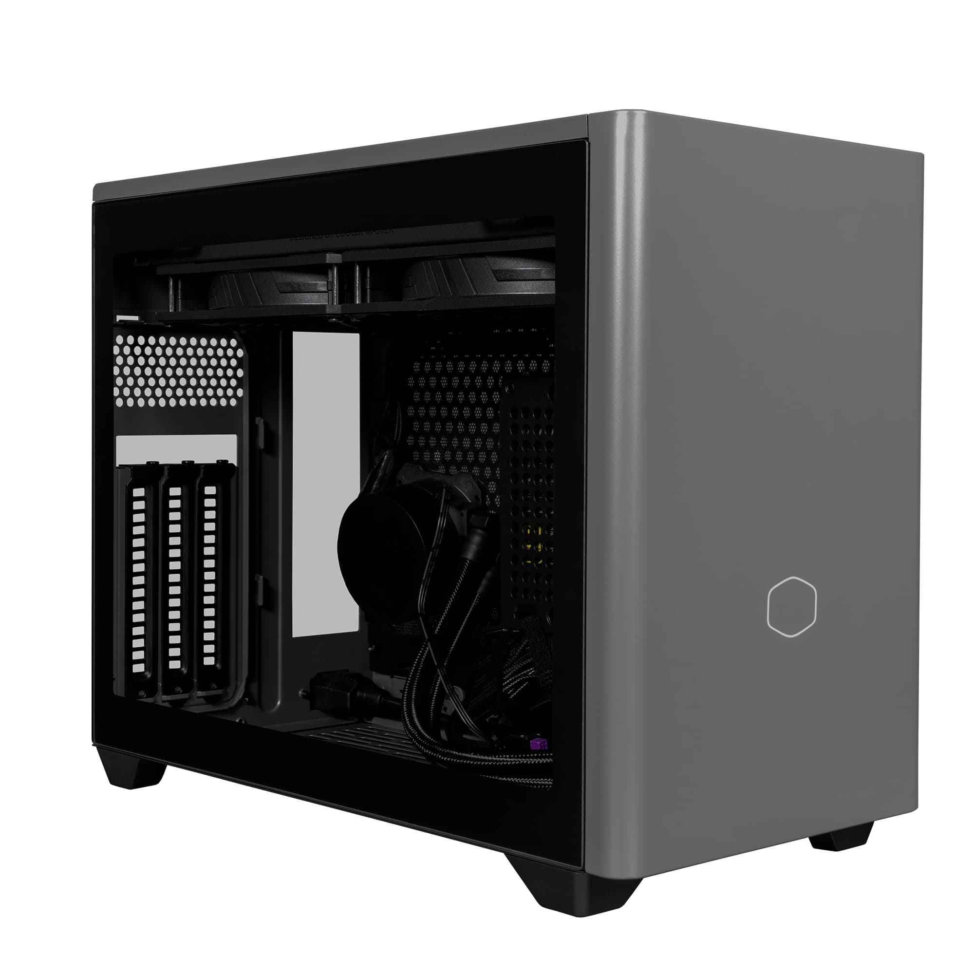 Cooler Master NR200P MAX SFF Small Form Factor Mini-ITX Case with Custom 280mm AIO, 850W SFX Gold PSU, Triple-Slot GPU, Premium PCIe Gen4 Riser, Tempered Glass or Vented Panel Option