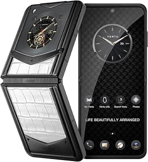VERTU IRONFLIP Alligator Skin Flip Cell Phone, Unlocked Android 5G Smartphone, One-Hand Control, 50MP Camera, 12G +512G, Dual SIM, 6.9" 120Hz OLED Display, 65W Fast Charge (Creamy White)