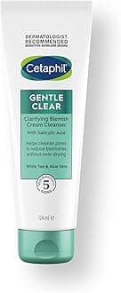 Gentle Clear Clarifying Blemish Cleanser 124ml, Face Wash for Gently Cleaning Pores, with 2% Salicylic Acid & Aloe Vera for Sensitive Skin